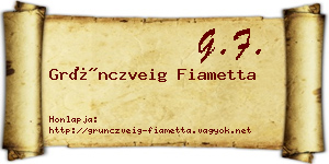 Grünczveig Fiametta névjegykártya